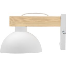 TK Lighting Oslo kinkiet 1x15W biały/jasne drewno 4962