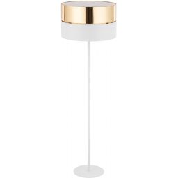 TK Lighting Hilton lampa stojąca 1x15W biała/złota 5074