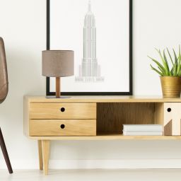 TK Lighting Deva Nature lampa stołowa 1x15W czarny/szary/beżowy 5192