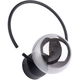 TK Lighting Anabelle Grafit kinkiet 1x6W czarny/szkło grafitowe 5256