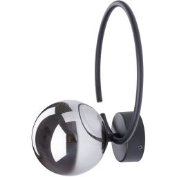 TK Lighting Anabelle Grafit kinkiet 1x6W czarny/szkło grafitowe 5256