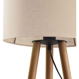 TK Lighting Tokyo lampa stołowa 1x15 beżowy/jasne drewno 5291