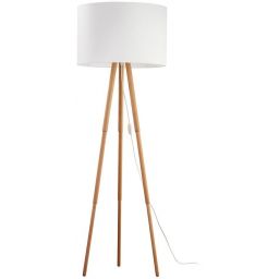 TK Lighting Tokyo lampa stojąca 1x15 biały/jasne drewno 5299