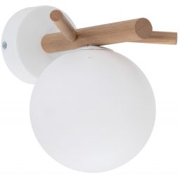 TK Lighting Sheron kinkiet 1x6W biały/drewno 5307