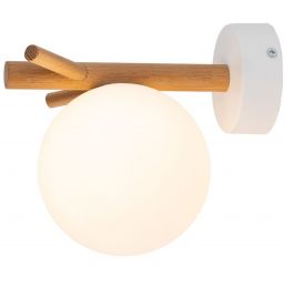 TK Lighting Sheron kinkiet 1x6W biały/drewno 5307