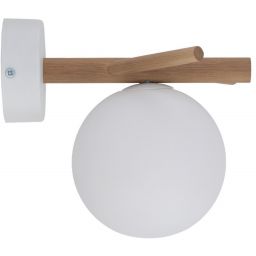 TK Lighting Sheron kinkiet 1x6W biały/drewno 5307