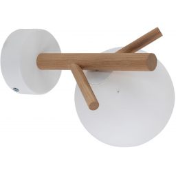 TK Lighting Sheron kinkiet 1x6W biały/drewno 5307