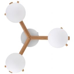 TK Lighting Sheron lampa podsufitowa 3x6W biały/drewno 5308