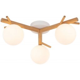 TK Lighting Sheron lampa podsufitowa 3x6W biały/drewno 5308