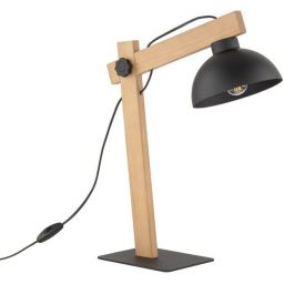 TK Lighting Oslo lampa stołowa 1x15W czarna/jasne drewno 5346