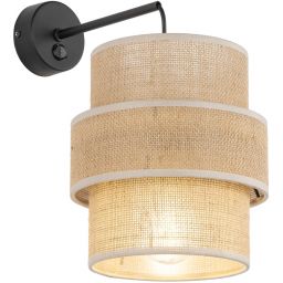 TK Lighting Calisto kinkiet 1x15W czarny/beżowy 5400