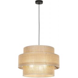 TK Lighting Calisto lampa wisząca 3x15W czarny/beżowy 5402