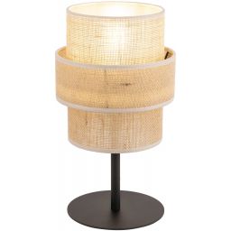 TK Lighting Calisto lampa stołowa 1x15W czarny/beżowy 5404