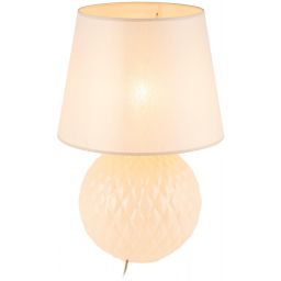 TK Lighting Santana lampa stołowa 1x15W beżowy/złoty 5591