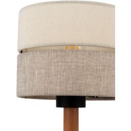 TK Lighting Eco lampa stołowa 1x15W szary/beżowy/drewno 5596