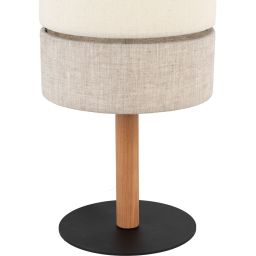 TK Lighting Eco lampa stołowa 1x15W szary/beżowy/drewno 5596