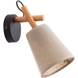 TK Lighting Vaio Nature kinkiet 1x15W drewno/czarny/szarobeżowy 573