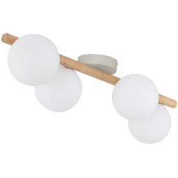 TK Lighting Estera Wood lampa podsufitowa 4x6 W biała-drewno 5769