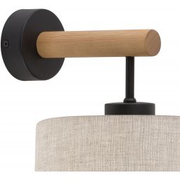 TK Lighting Eco kinkiet 1x15W szary/beżowy/drewno 5776