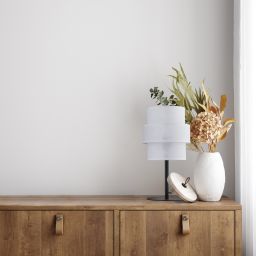 TK Lighting Calisto lampa stołowa 1x15W biały/czarny 5893