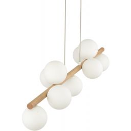 TK Lighting Estera Wood lampa wisząca 9x6W drewno/biały 5906