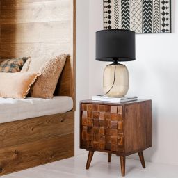 TK Lighting Melody lampa stołowa 1x15W czarny/bursztynowy 5988