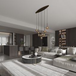 TK Lighting Esme lampa wisząca 9x6 W brązowa 6149