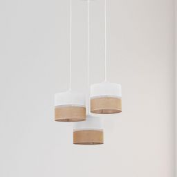 TK Lighting Linobianco lampa wisząca 3x15W biały/brązowy 6575