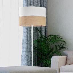 TK Lighting Linobianco lampa stojąca 1x15W biały/brązowy 5241