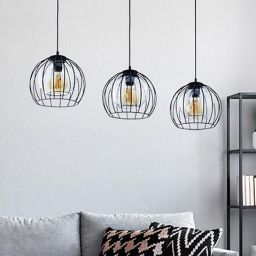 TK Lighting Universo lampa wisząca 3x15W czarny/szkło grafitowe 4483