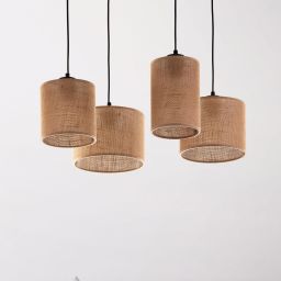 TK Lighting Juta lampa wisząca 4x15W brązowa 6585