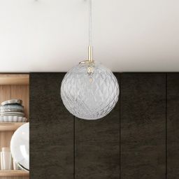 TK Lighting Cadix lampa wisząca 1x6W złoty/przezroczysty 4609