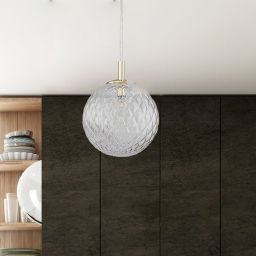 TK Lighting Cadix lampa wisząca 1x6W złoty/przezroczysty 4610