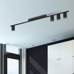 TK Lighting Logan lampa podsufitowa 4x10 W czarna 4566