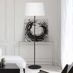 TK Lighting Maja lampa stojąca 1x15W czarna/biała 5547