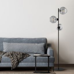 TK Lighting Cubus lampa stojąca 3x15W grafit lustrzany/czarny 5239