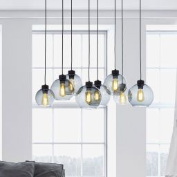 TK Lighting Cubus lampa wisząca 8x15W grafit lustrzany/czarny 4113