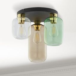 TK Lighting Marco lampa podsufitowa 3x15W czarna/zielona/brązowa 3318
