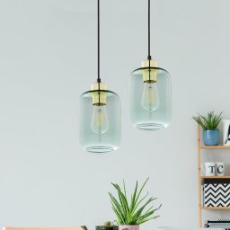 TK Lighting Marco lampa wisząca 1x15W czarna/zielona 6696