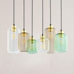 TK Lighting Marco lampa wisząca 6x15W czarna/zielona/brązowa 3328