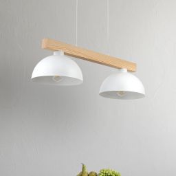 TK Lighting Oslo lampa wisząca 2x15W biały/brązowy 4713