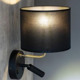 TK Lighting Richi kinkiet 1x60W+1x6W czarny 4234