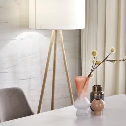 TK Lighting Tokyo lampa stojąca 1x15 beżowy/jasne drewno 5284