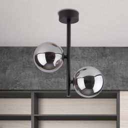 TK Lighting Estera lampa podsufitowa 2x6W czarny/przydymiony 6706