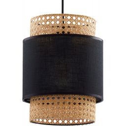 TK Lighting Boho Black lampa wisząca 1x15W czarny/beżowy 6540
