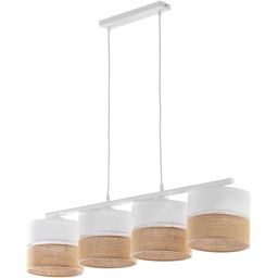 TK Lighting Linobianco lampa wisząca 4x15W biały/brązowy 6576