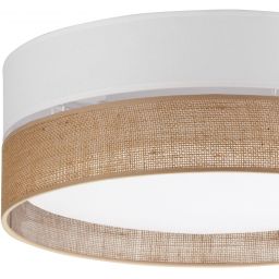 TK Lighting Linobianco plafon 3x15W biały/brązowy 6577