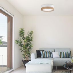 TK Lighting Linobianco plafon 3x15W biały/brązowy 6577