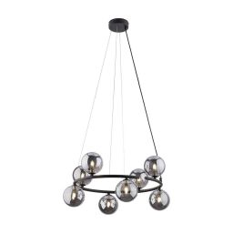 TK Lighting Anabelle lampa wisząca 8x6 W czarna 6844