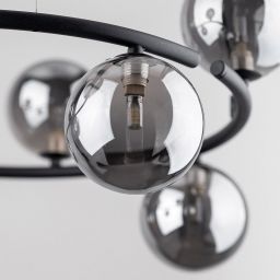 TK Lighting Anabelle lampa wisząca 8x6 W czarna 6844